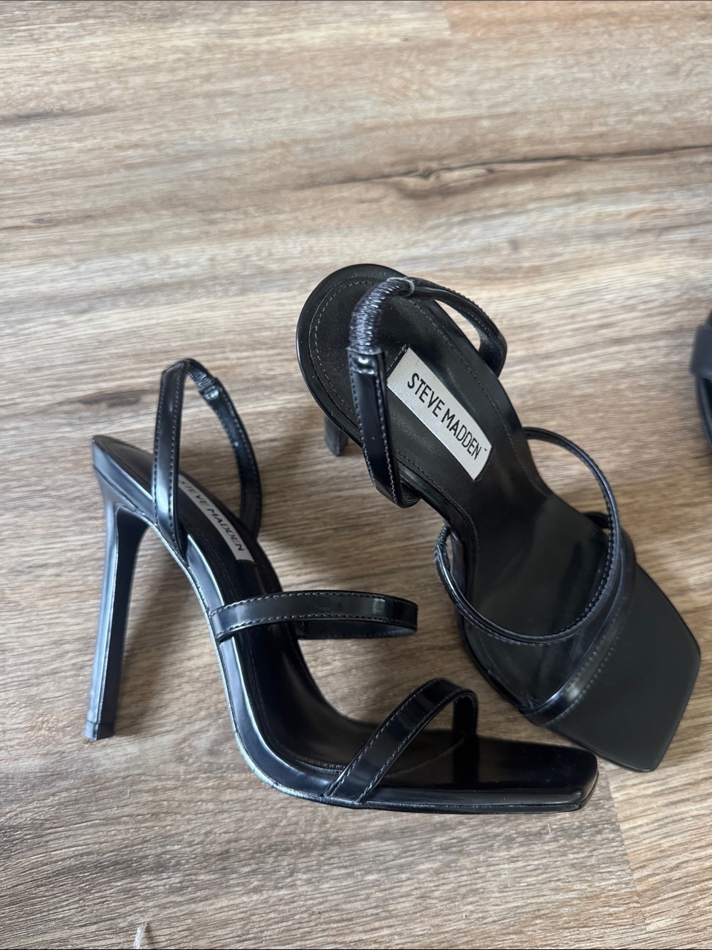 Steve Madden Black Strappy High-Heel Sandals